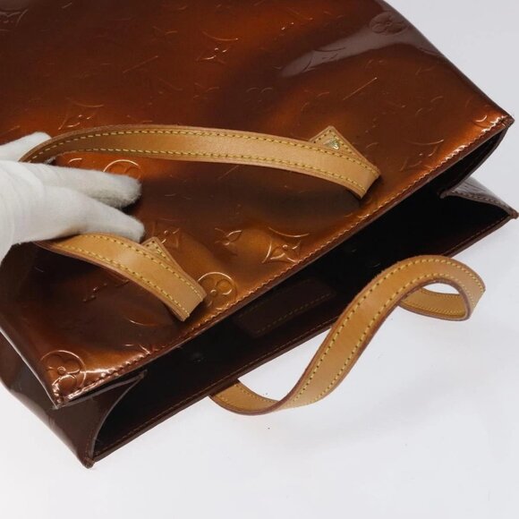 LOUIS VUITTON Monogram Vernis Reade MM Hand Bag Bronze - Picture 6 of 15